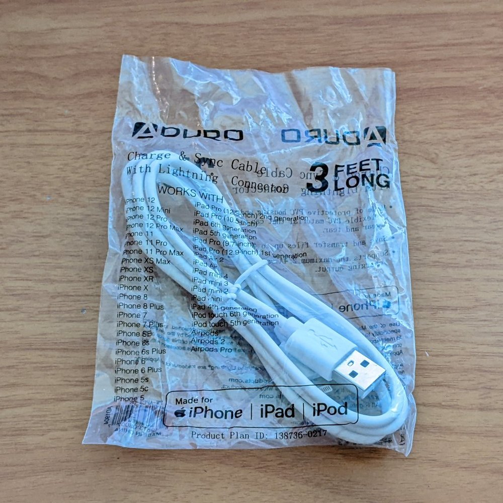 Aduro Charge & Sync 3 Feet Long Lightning Cable💥PRICE DROP💥